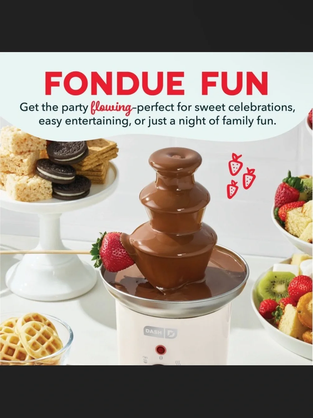 Dash Chocolate Fountain - Cream and Silver